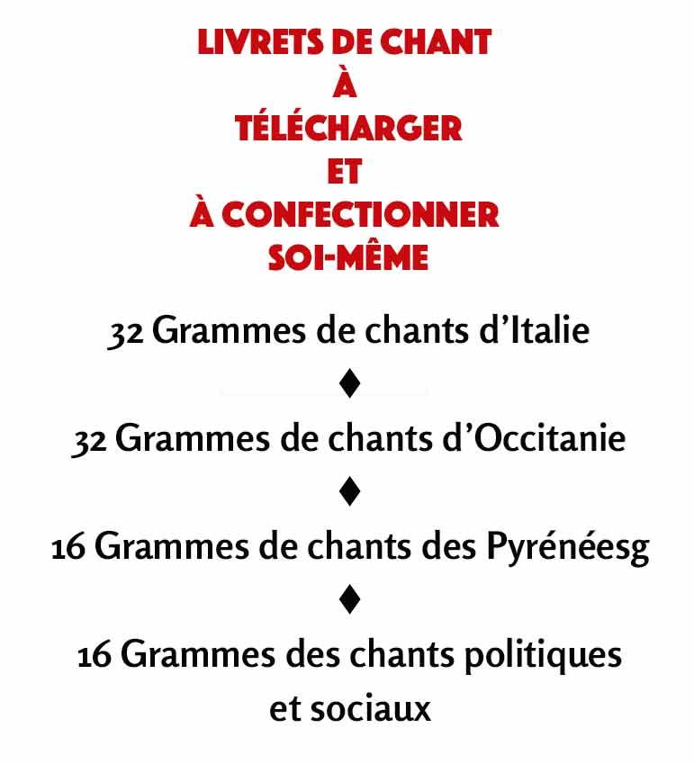 Petits livrets de chant à télécharger